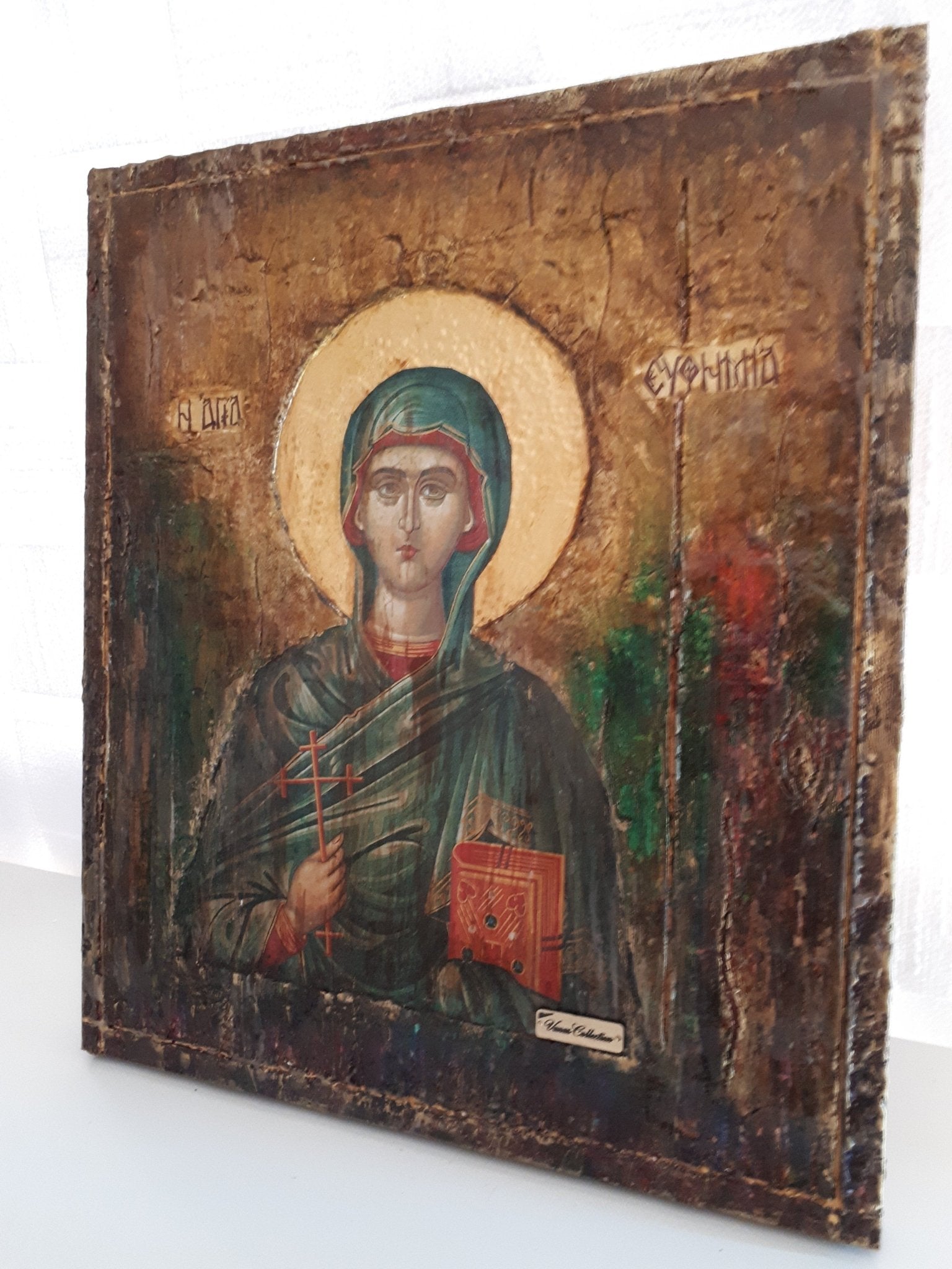Saint St. Euphemia Efimia Greek Orthodox Byzantine Icon Handmade - Vanas Collection