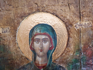 Saint St. Euphemia Efimia Greek Orthodox Byzantine Icon Handmade - Vanas Collection