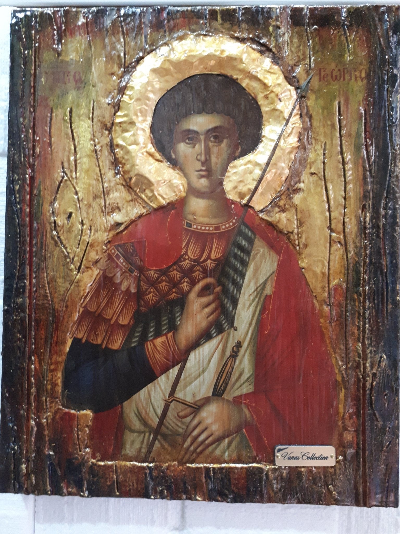 Saint St George Georgios Icon-Greek Orthodox Icon-Antique Style Icons - Vanas Collection