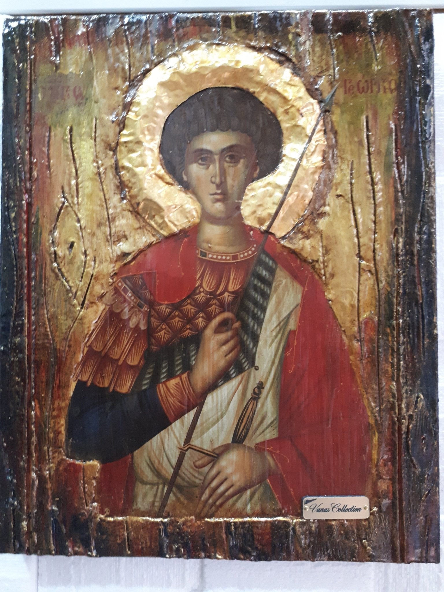 Saint St George Georgios Icon-Greek Orthodox Icon-Antique Style Icons - Vanas Collection
