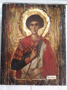 Saint St George Georgios Icon-Greek Orthodox Icon-Antique Style Icons - Vanas Collection