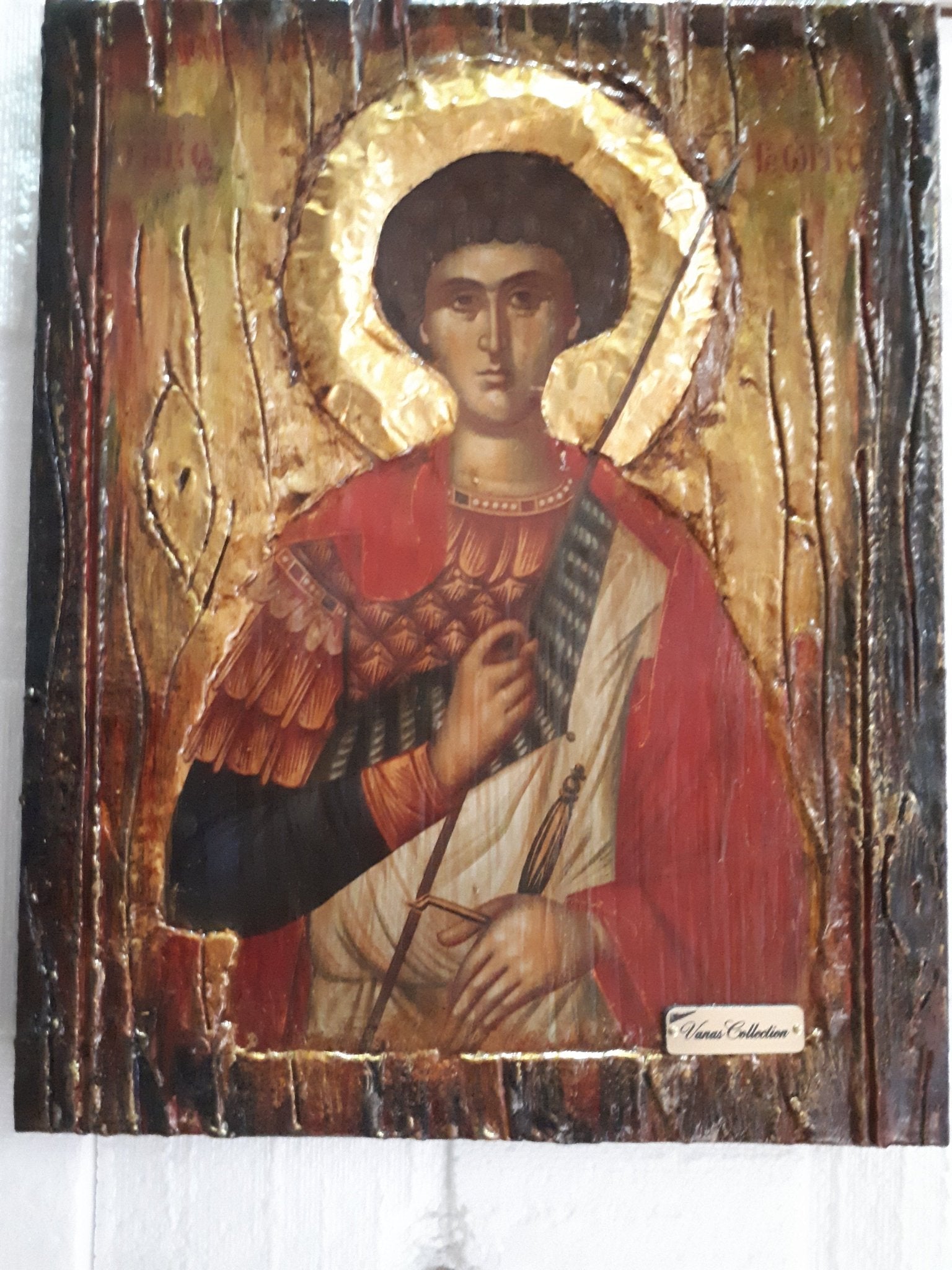 Saint St George Georgios Icon-Greek Orthodox Icon-Antique Style Icons - Vanas Collection
