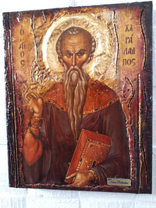 Saint St. Haralambos Charalampus Charalambos Greek Orthodox Icon Wood Icons - Vanas Collection