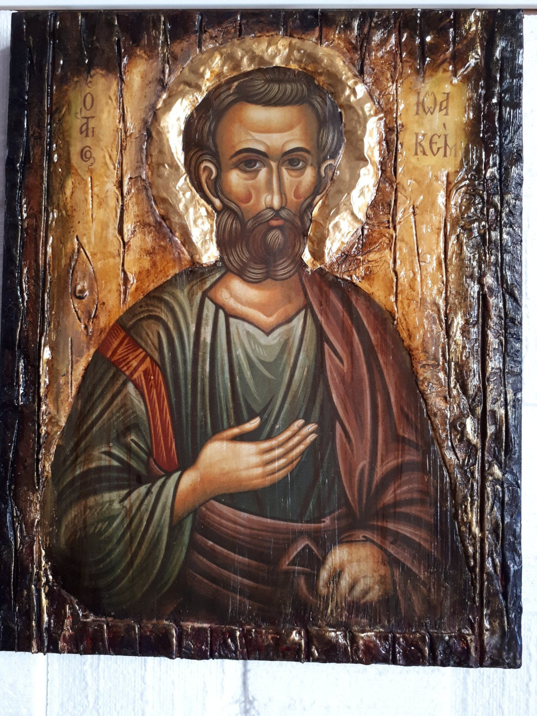 Saint St. Ioakeim Joachim Wooden Icon-Greek Christian Orthodox Catholic Icons - Vanas Collection