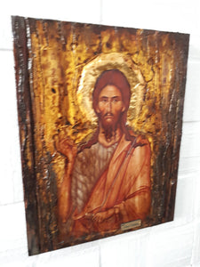 Saint St. Ioannis John Prodromos Icon - Wooden Greek Christian Orthodox Icons - Vanas Collection