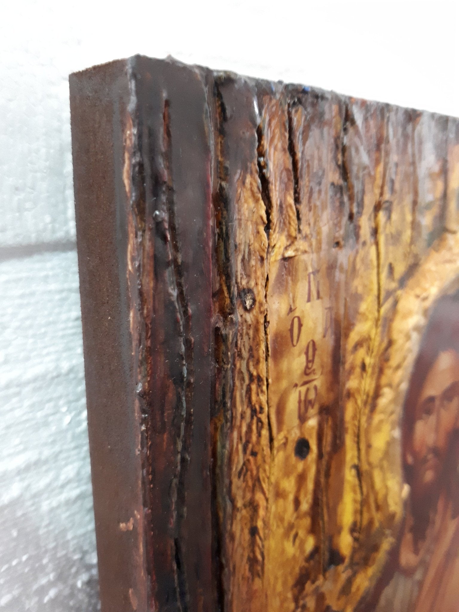 Saint St. Ioannis John Prodromos Icon - Wooden Greek Christian Orthodox Icons - Vanas Collection