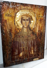 Load image into Gallery viewer, Saint St Irene Irina Santa Irene Greek Orthodox Icon Byzantine Religious Antique - Vanas Collection