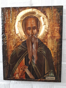 Saint St. Isidoros Pilousiotis Icon Handmade Orthodox Byzantine Russian Icons - Vanas Collection