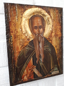 Saint St. Isidoros Pilousiotis Icon Handmade Orthodox Byzantine Russian Icons - Vanas Collection