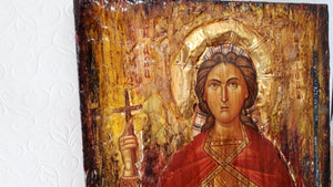 Saint St. Kalliopi - Kalliope the Martyr Icon - Greek Russian Orthodox Rare Icon - Vanas Collection