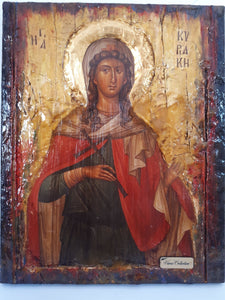 Saint St. Kyriaki of Nicomedia - Greek Byzantine Antique Style Handmade Icons - Vanas Collection