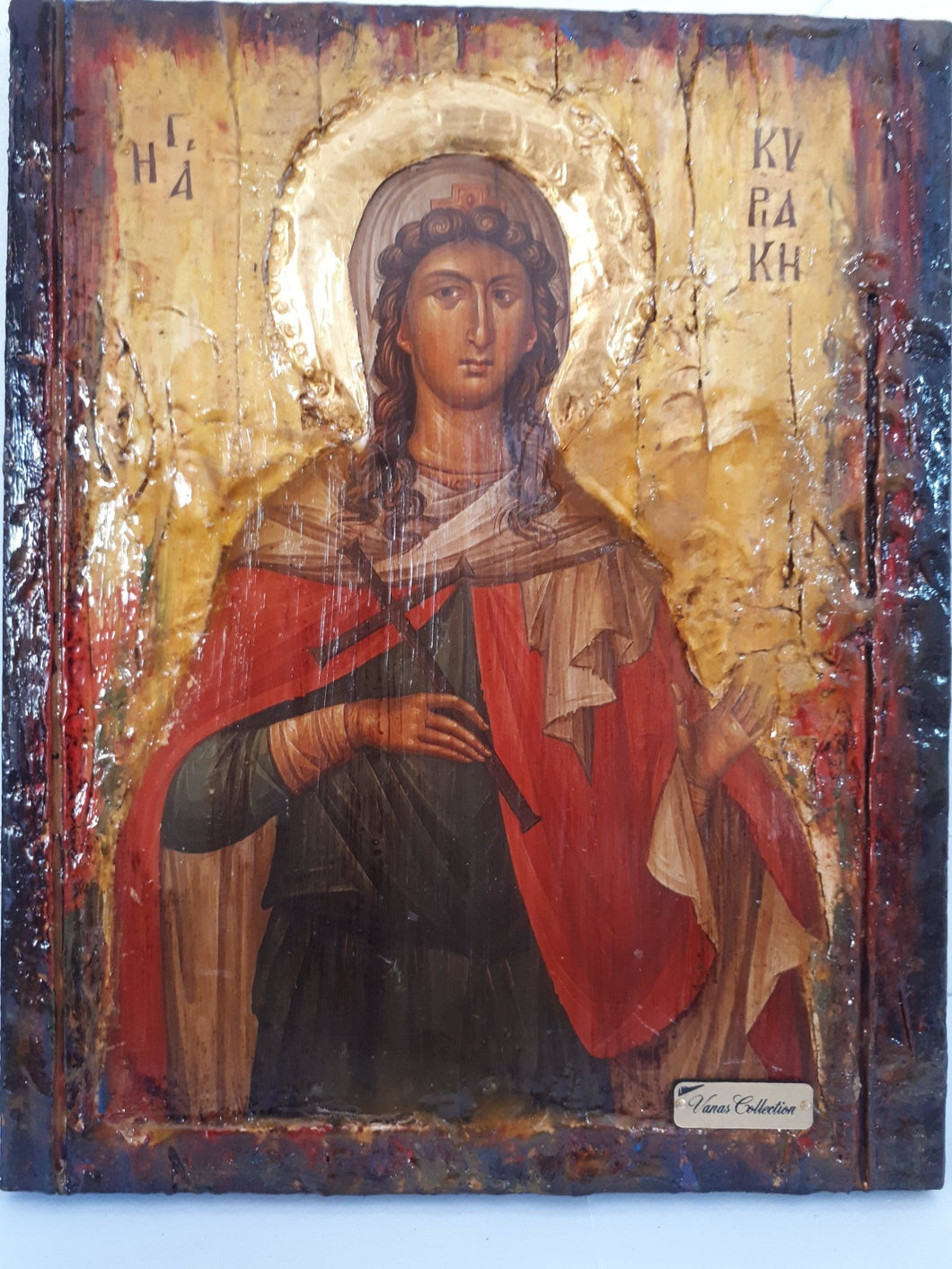 Saint St. Kyriaki of Nicomedia - Greek Byzantine Antique Style Handmade Icons - Vanas Collection