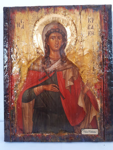 Saint St. Kyriaki of Nicomedia - Greek Byzantine Antique Style Handmade Icons - Vanas Collection
