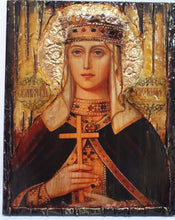 Load image into Gallery viewer, Saint St. Ludmila Ludmilla Icon-Antique Style-Greek Orthodox Byzantine Icons - Vanas Collection