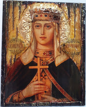 Load image into Gallery viewer, Saint St. Ludmila Ludmilla Icon-Antique Style-Greek Orthodox Byzantine Icons - Vanas Collection
