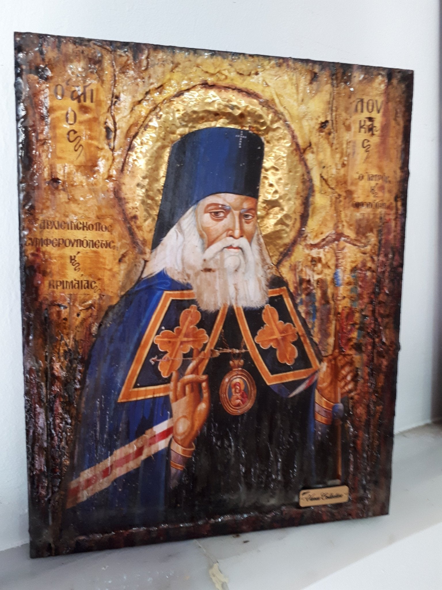 Saint St Luke Lukas Handmade Christian Icon-Orthodox Byzantine Religious Icons - Vanas Collection