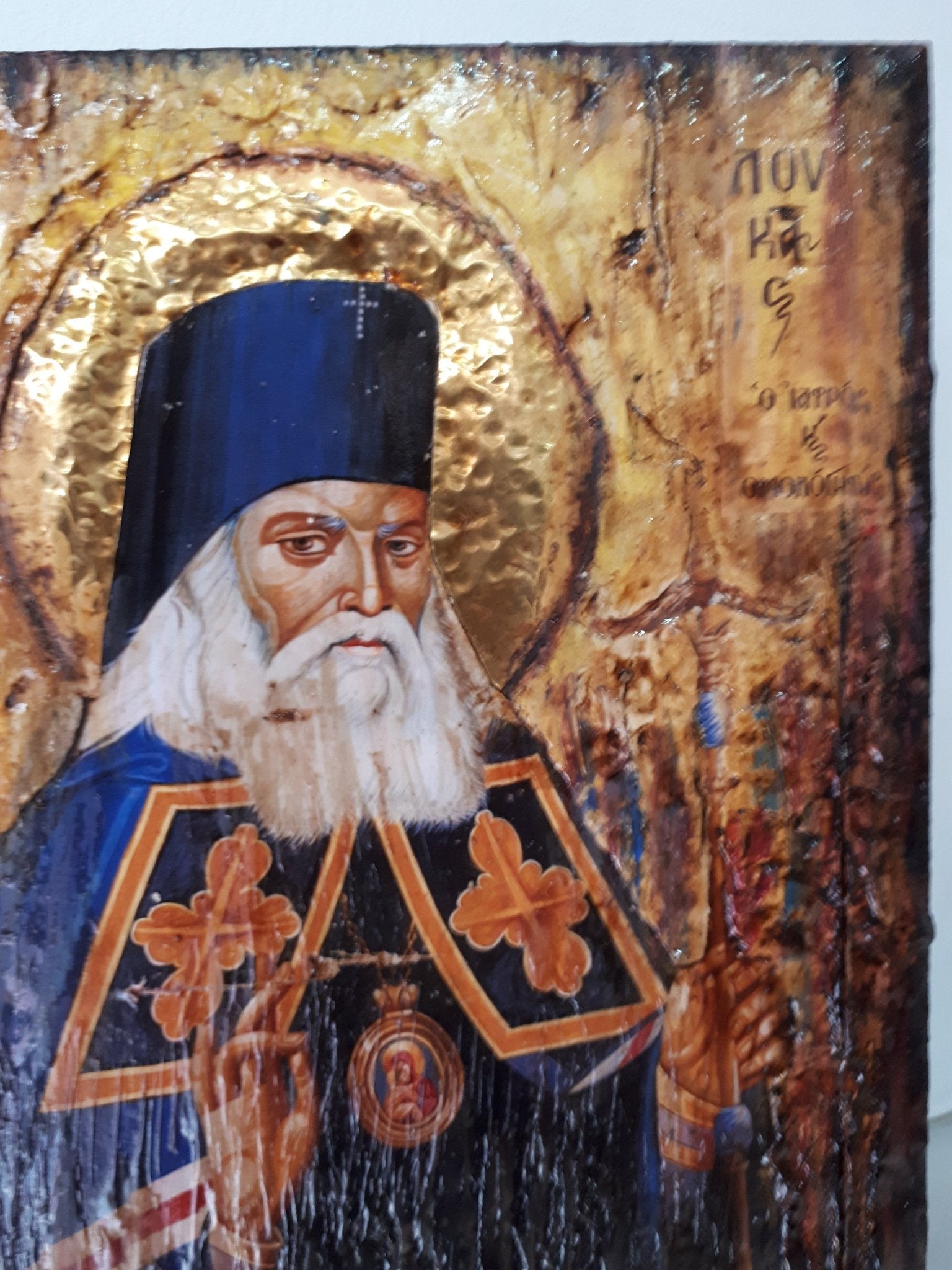 Saint St Luke Lukas Handmade Christian Icon-Orthodox Byzantine Religious Icons - Vanas Collection