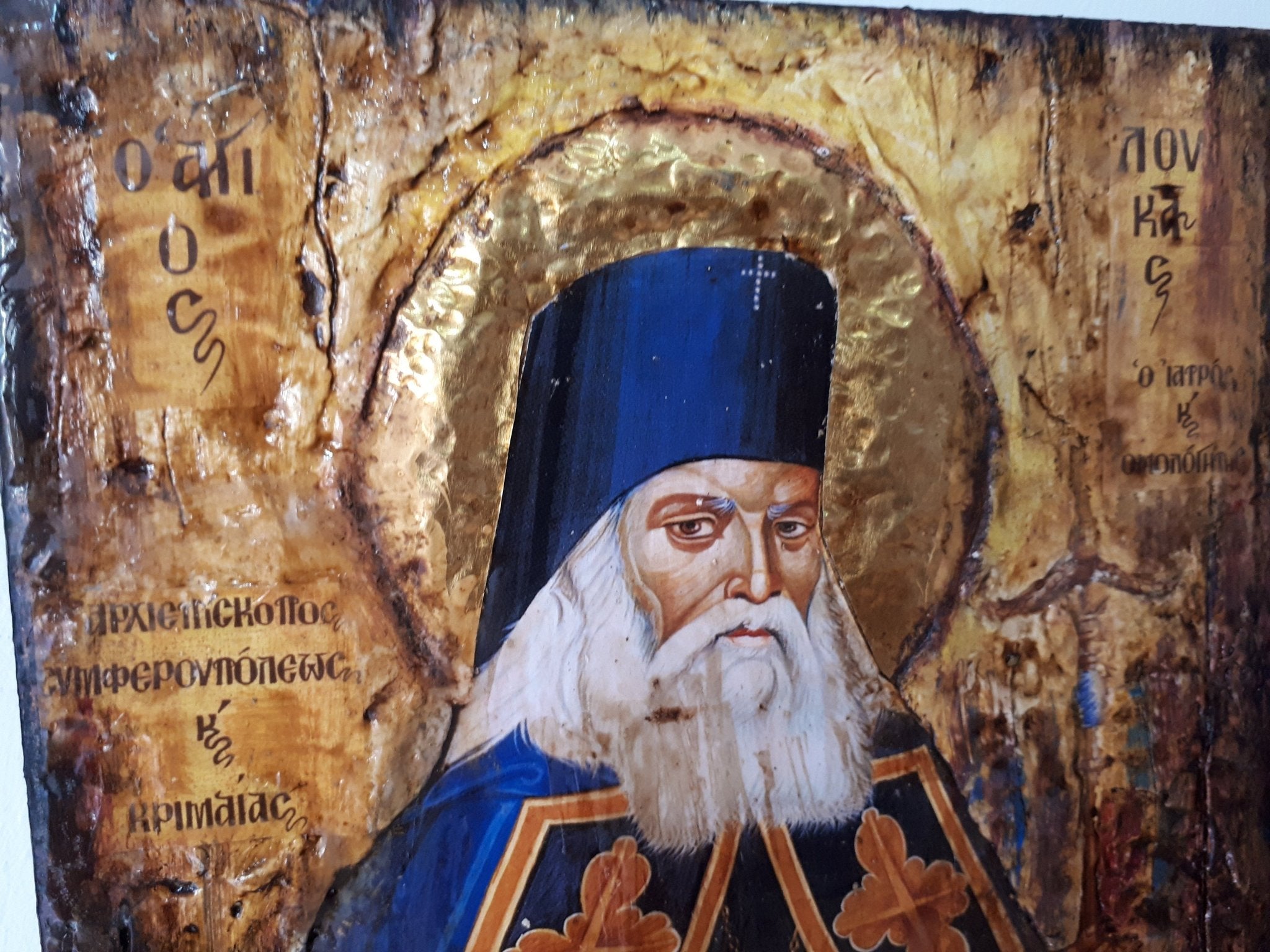 Saint St Luke Lukas Handmade Christian Icon-Orthodox Byzantine Religious Icons - Vanas Collection