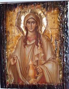 Saint St Maria Magdalini Icon on Wood-Greek Orthodox Russian Icons - Vanas Collection