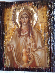 Saint St Maria Magdalini Icon on Wood-Greek Orthodox Russian Icons - Vanas Collection