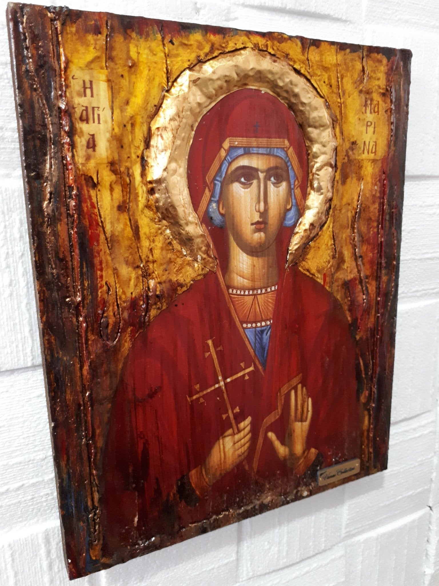 Saint St. Marina the Great Martyr Icon - Greek Russian Orthodox Byzantine Icons - Vanas Collection