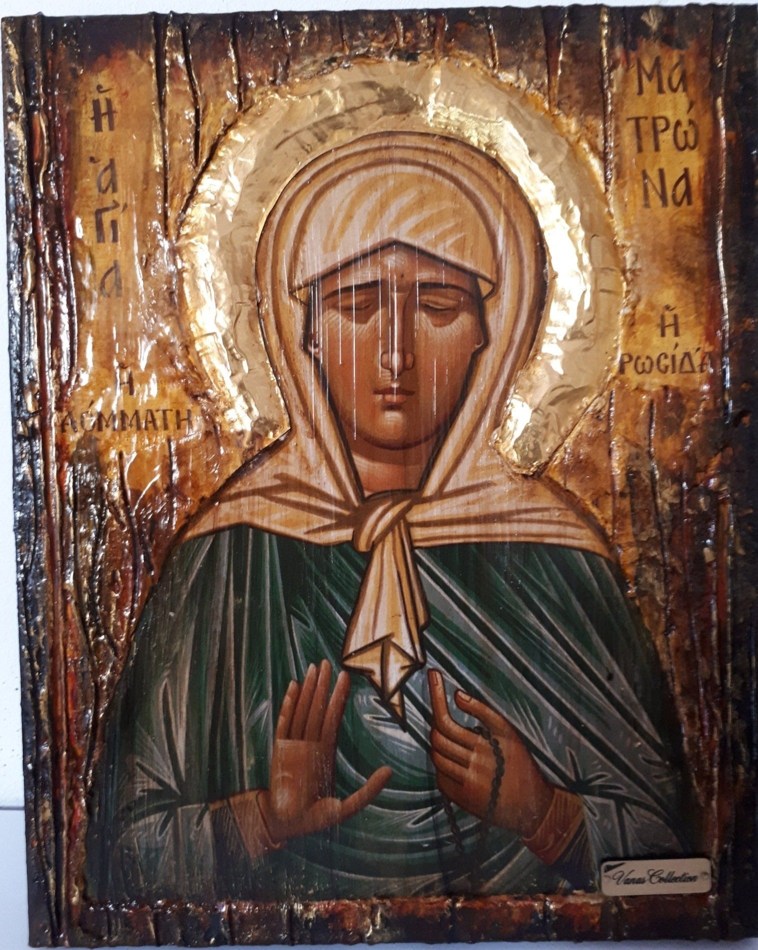 Saint St Matrona of Moscow Russian Orthodox Icon - Greek Handmade Icons - Vanas Collection