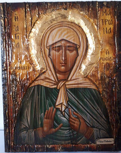 Saint St Matrona of Moscow Russian Orthodox Icon - Greek Handmade Icons - Vanas Collection