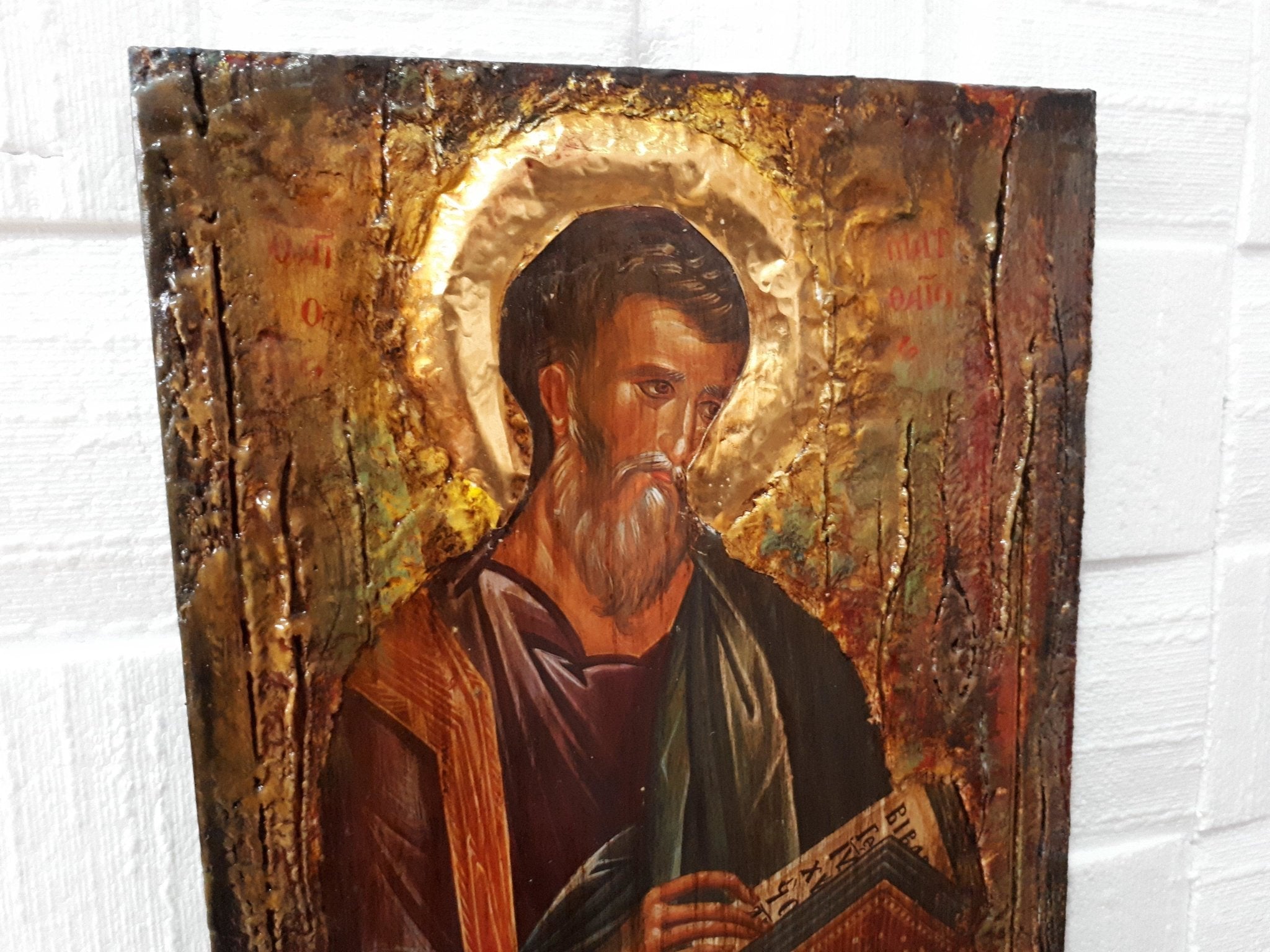 Saint St. Matthew the Apostle Icon - Orthodox Greek Byzantine Wooden Icon - Vanas Collection