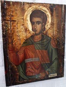 Saint St Miltiadis Icon-Greek Orthodox Byzantine Religious Handmade Gift Icons - Vanas Collection