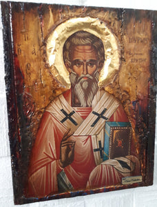 Saint St Myron Miron Bishop of Crete Rare Christianity Greek Orthodox Icons - Vanas Collection