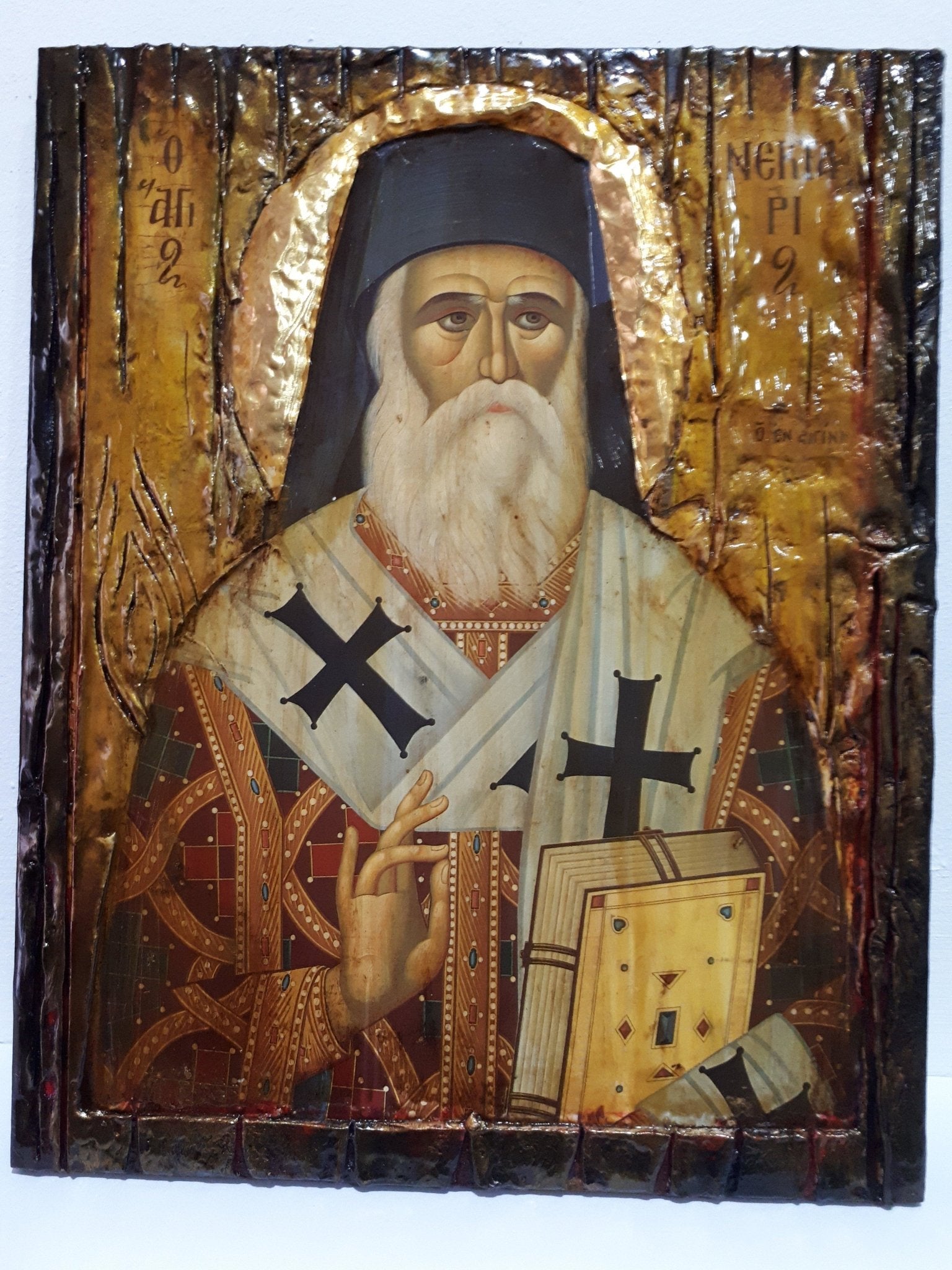 Saint St. Nectarios Nektarios of Aegina Island - Orthodox Greek Byzantine Icons - Vanas Collection