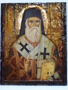 Saint St. Nectarios Nektarios of Aegina Island - Orthodox Greek Byzantine Icons - Vanas Collection