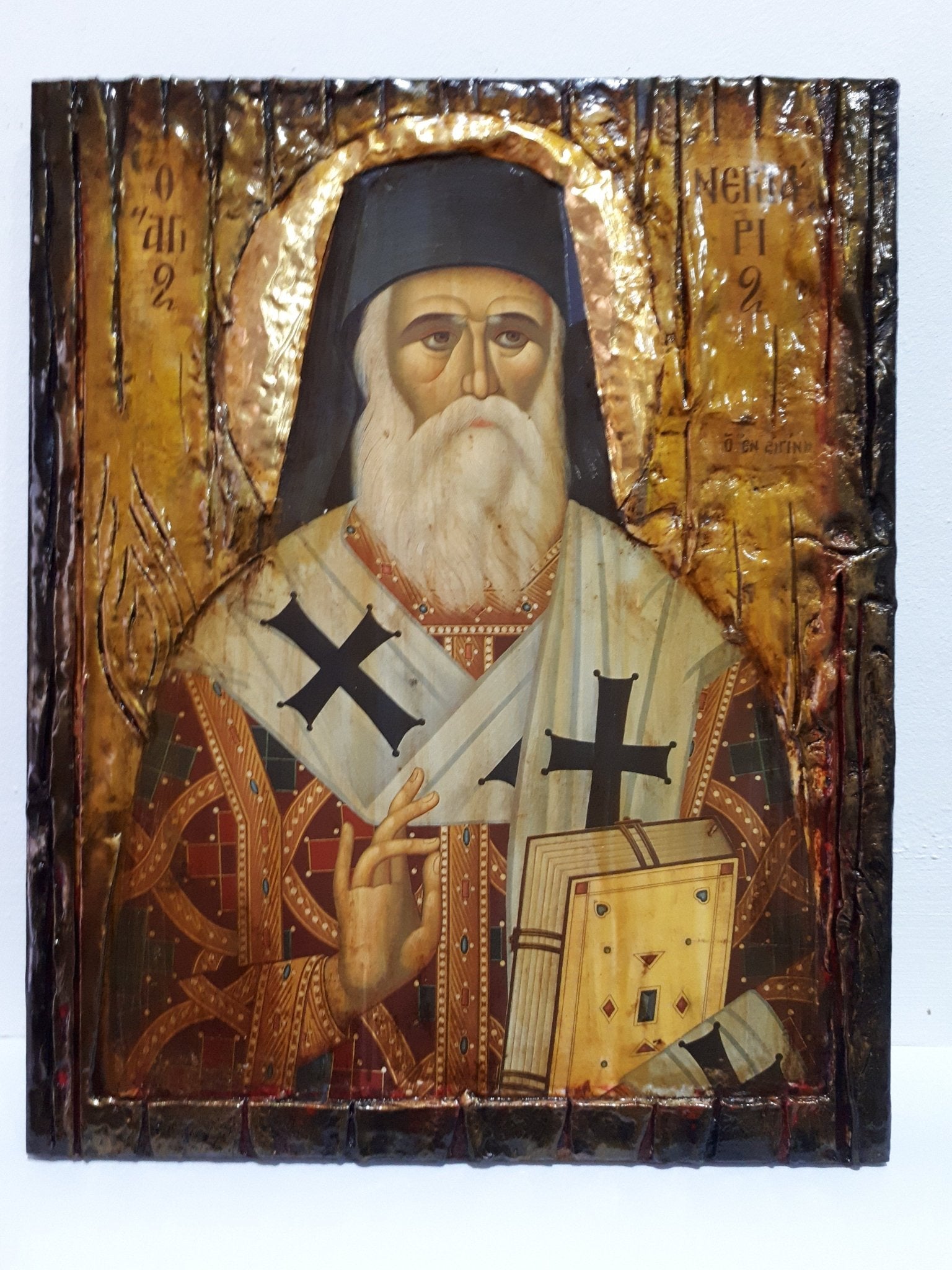 Saint St. Nectarios Nektarios of Aegina Island - Orthodox Greek Byzantine Icons - Vanas Collection