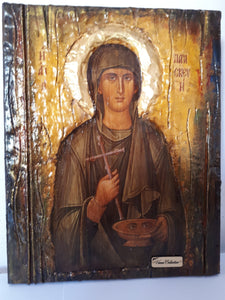 Saint St. Paraskevi Handmade Greek Byzantine Icons-Orthodox Icon Antique Style - Vanas Collection