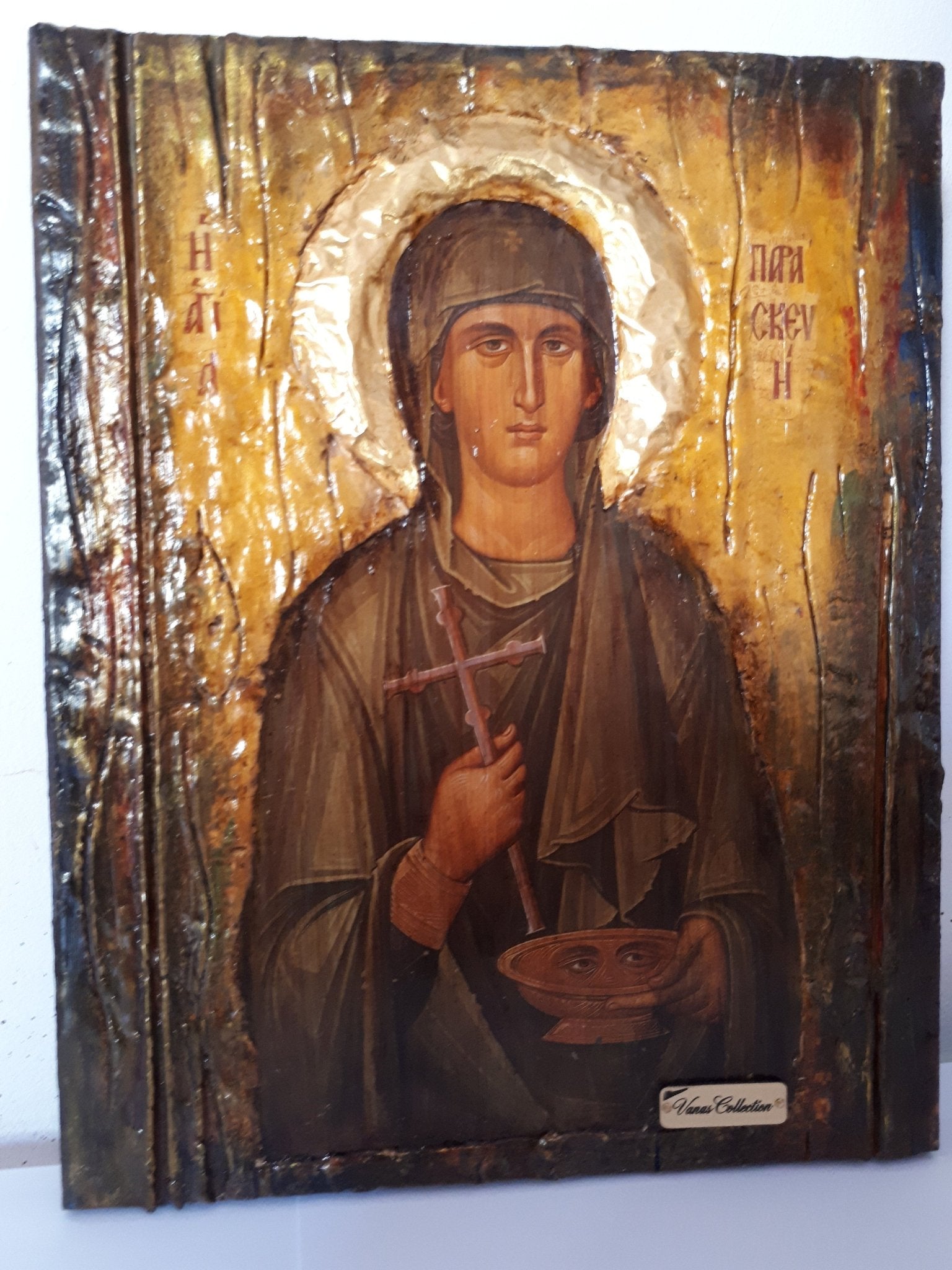 Saint St. Paraskevi Handmade Greek Byzantine Icons-Orthodox Icon Antique Style - Vanas Collection
