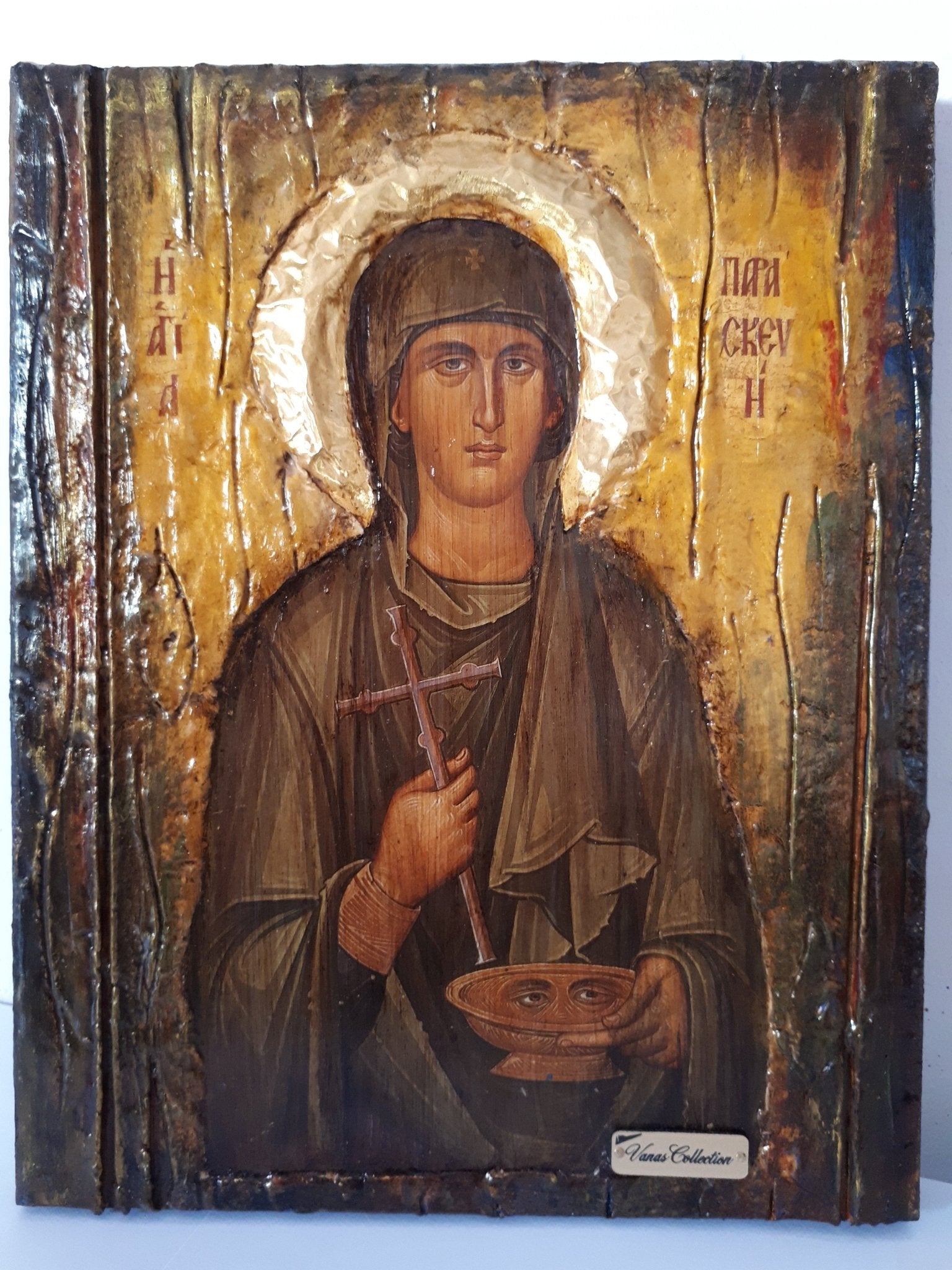 Saint St. Paraskevi Handmade Greek Byzantine Icons-Orthodox Icon Antique Style - Vanas Collection