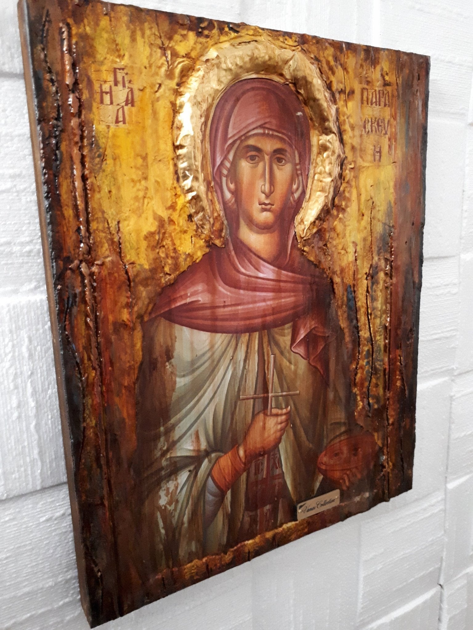 Saint St Paraskevi Icon - Greek Russian Orthodox Byzantine Icon Antique Style - Vanas Collection