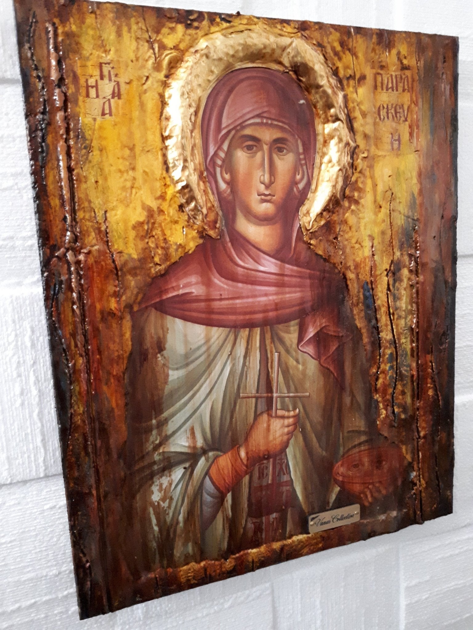 Saint St Paraskevi Icon - Greek Russian Orthodox Byzantine Icon Antique Style - Vanas Collection