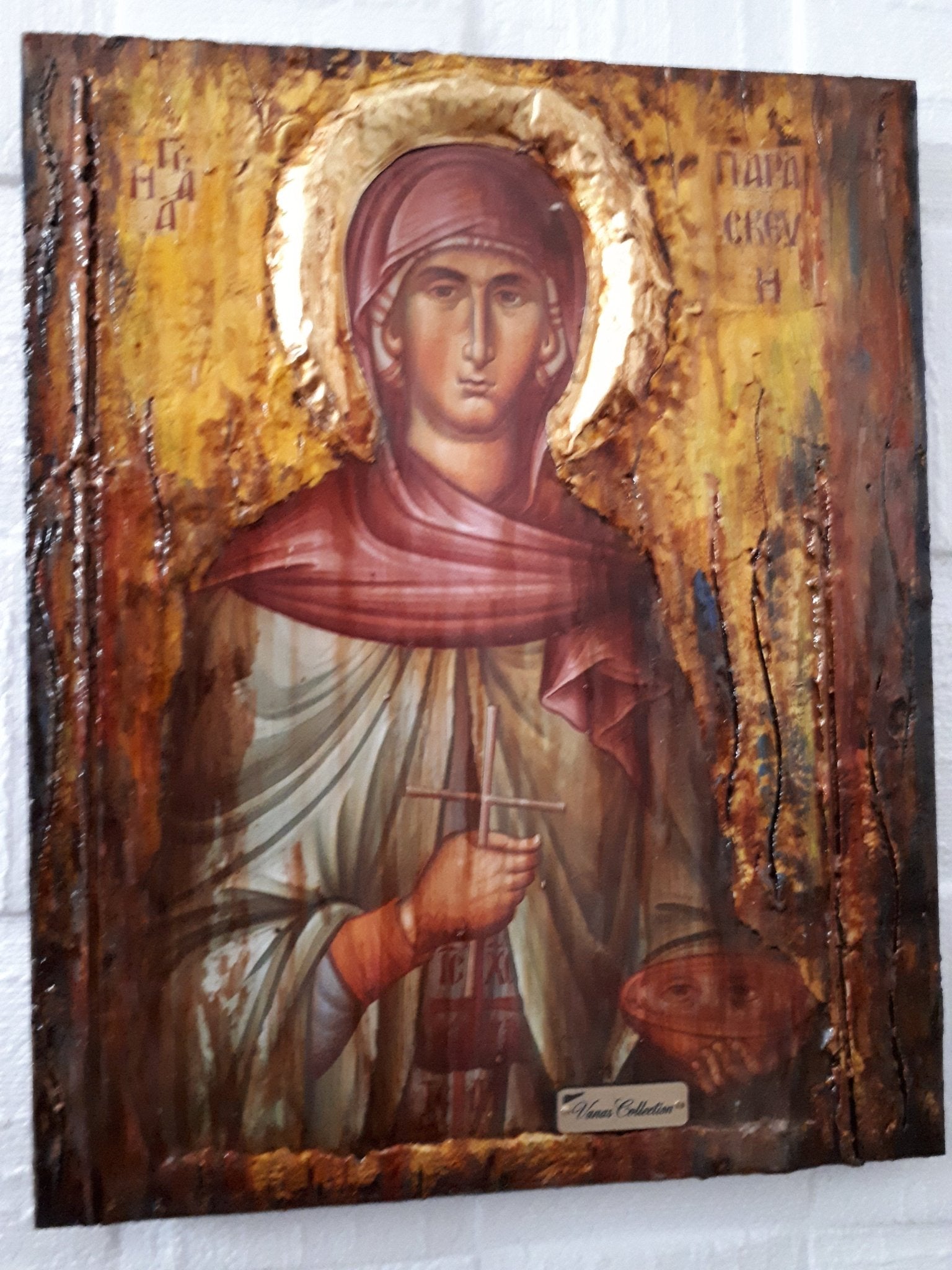Saint St Paraskevi Icon - Greek Russian Orthodox Byzantine Icon Antique Style - Vanas Collection