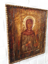 Load image into Gallery viewer, Saint St. Paraskevi on Wood Antique Style Icon - Orthodox Rare Byzantine Icons - Vanas Collection