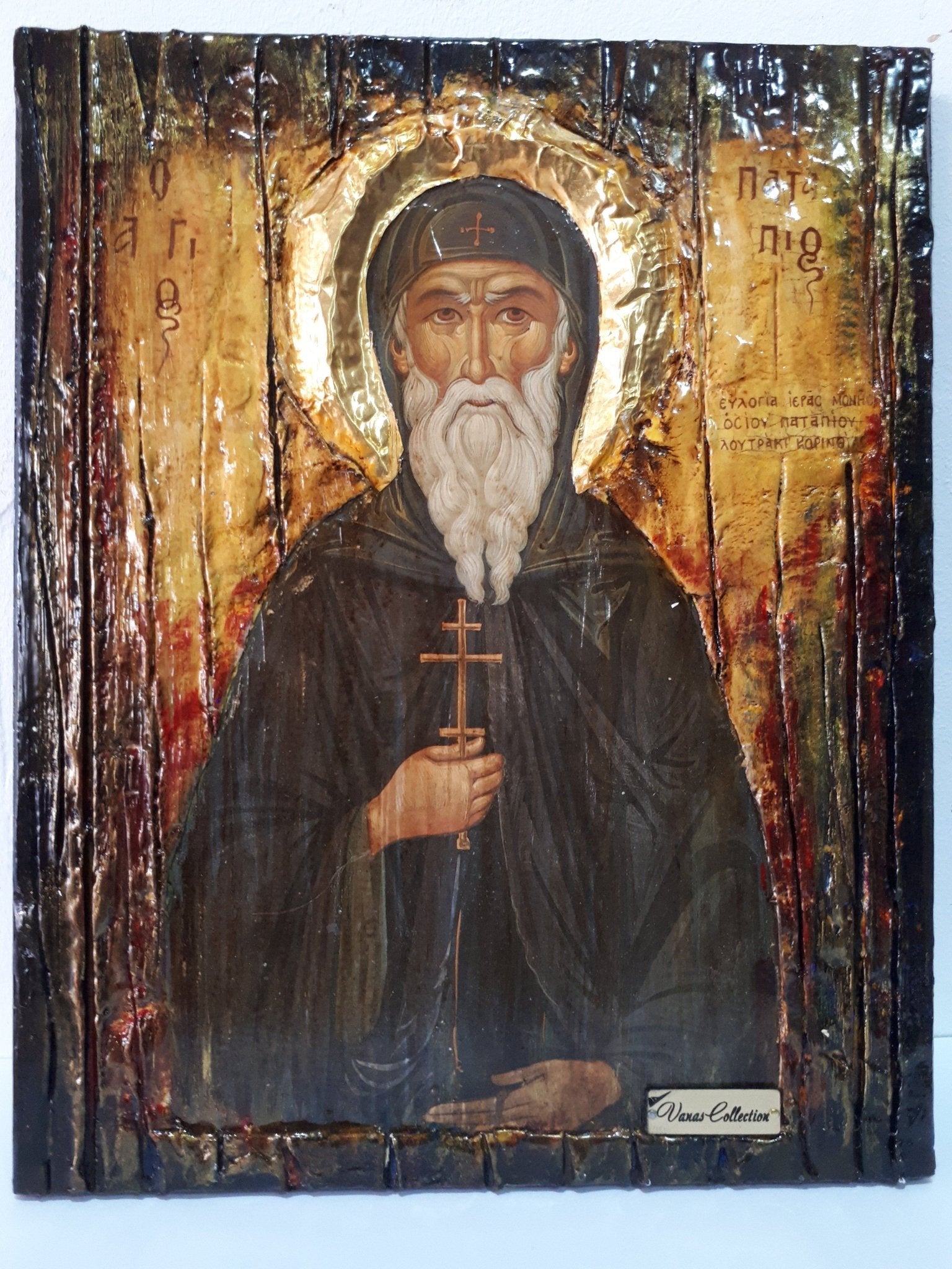 Saint St. Patapios of Thebes Icon - Orthodox Greek Byzantine Wooden Icons - Vanas Collection