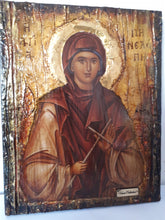 Laden Sie das Bild in den Galerie-Viewer, Saint St Penelope the Martyr icon Greek Orthodox Byzantine Handmade Icons - Vanas Collection