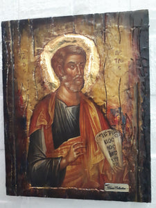 Saint St Peter the Apostle Icon- Greek Handmade Orthodox Byzantine Russian Icons - Vanas Collection