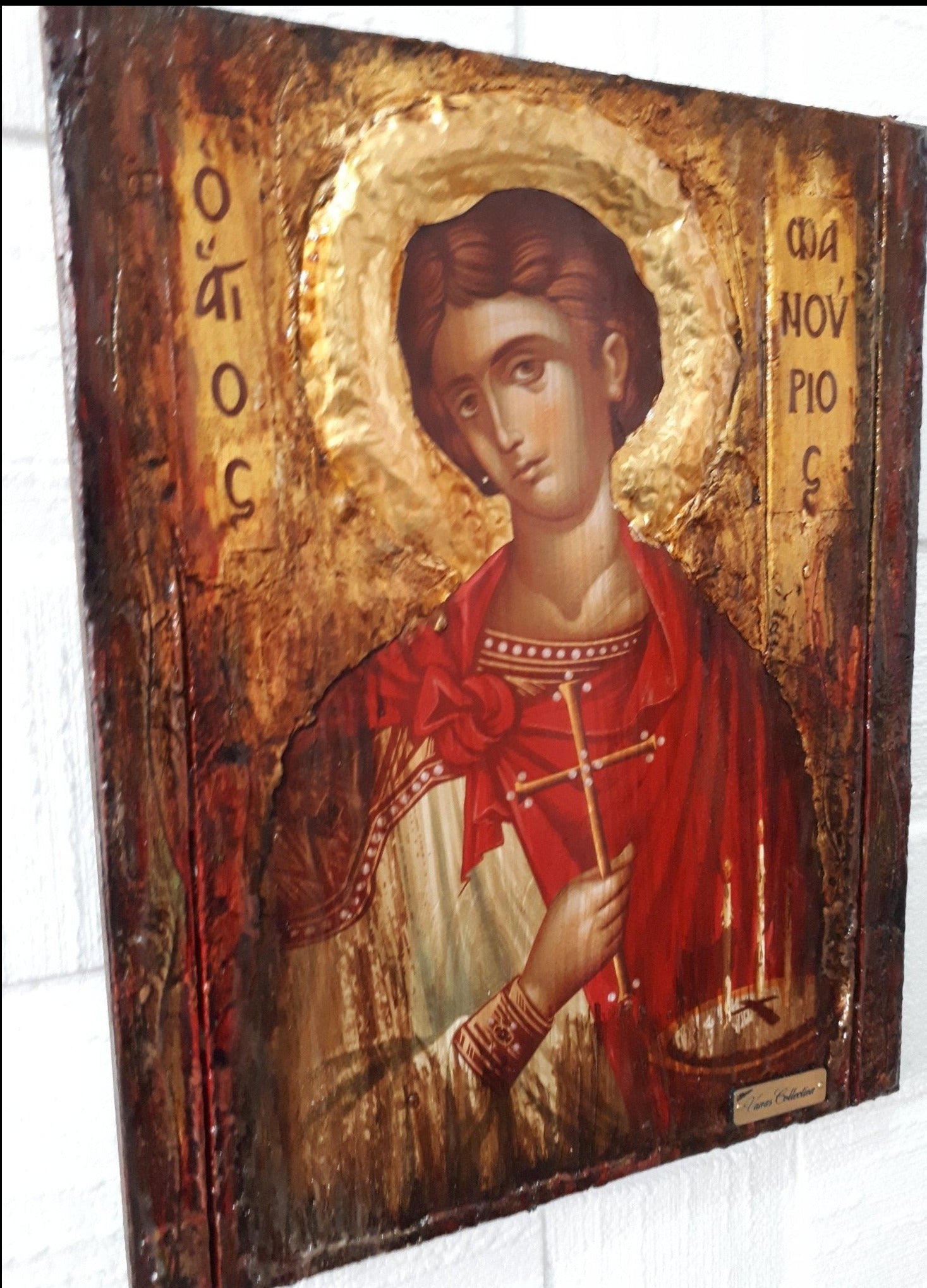 Saint St. Phanourios Fanourios Icon - Handmade Greek Orthodox Byzantine Icons - Vanas Collection