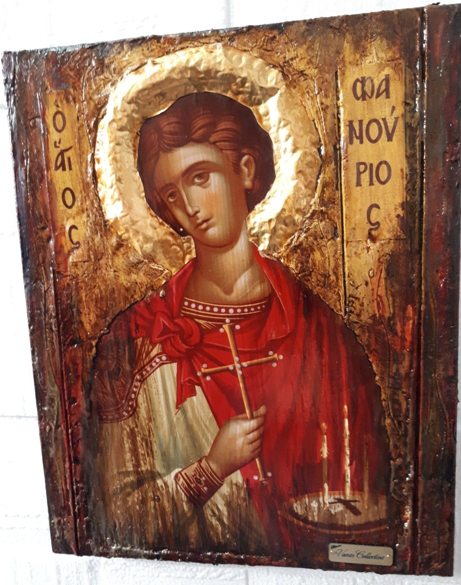 Saint St. Phanourios Fanourios Icon - Handmade Greek Orthodox Byzantine Icons - Vanas Collection