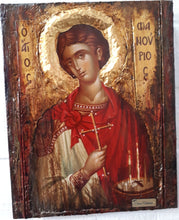 Laden Sie das Bild in den Galerie-Viewer, Saint St. Phanourios Fanourios Icon - Handmade Greek Orthodox Byzantine Icons - Vanas Collection