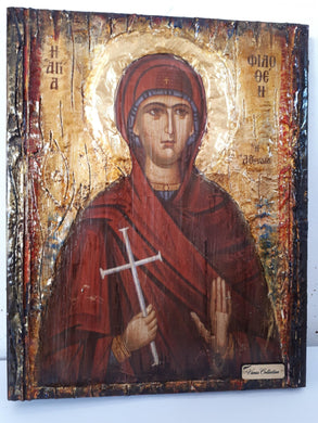 Saint St Philothei Filothei Rare Icon-Greek Orthodox Christian Handmade Icons - Vanas Collection