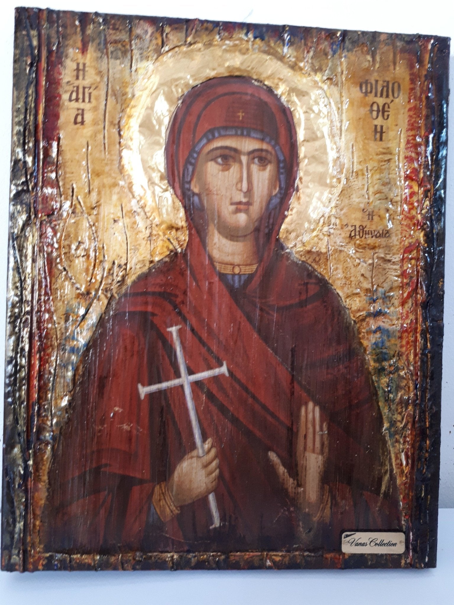 Saint St Philothei Filothei Rare Icon-Greek Orthodox Christian Handmade Icons - Vanas Collection
