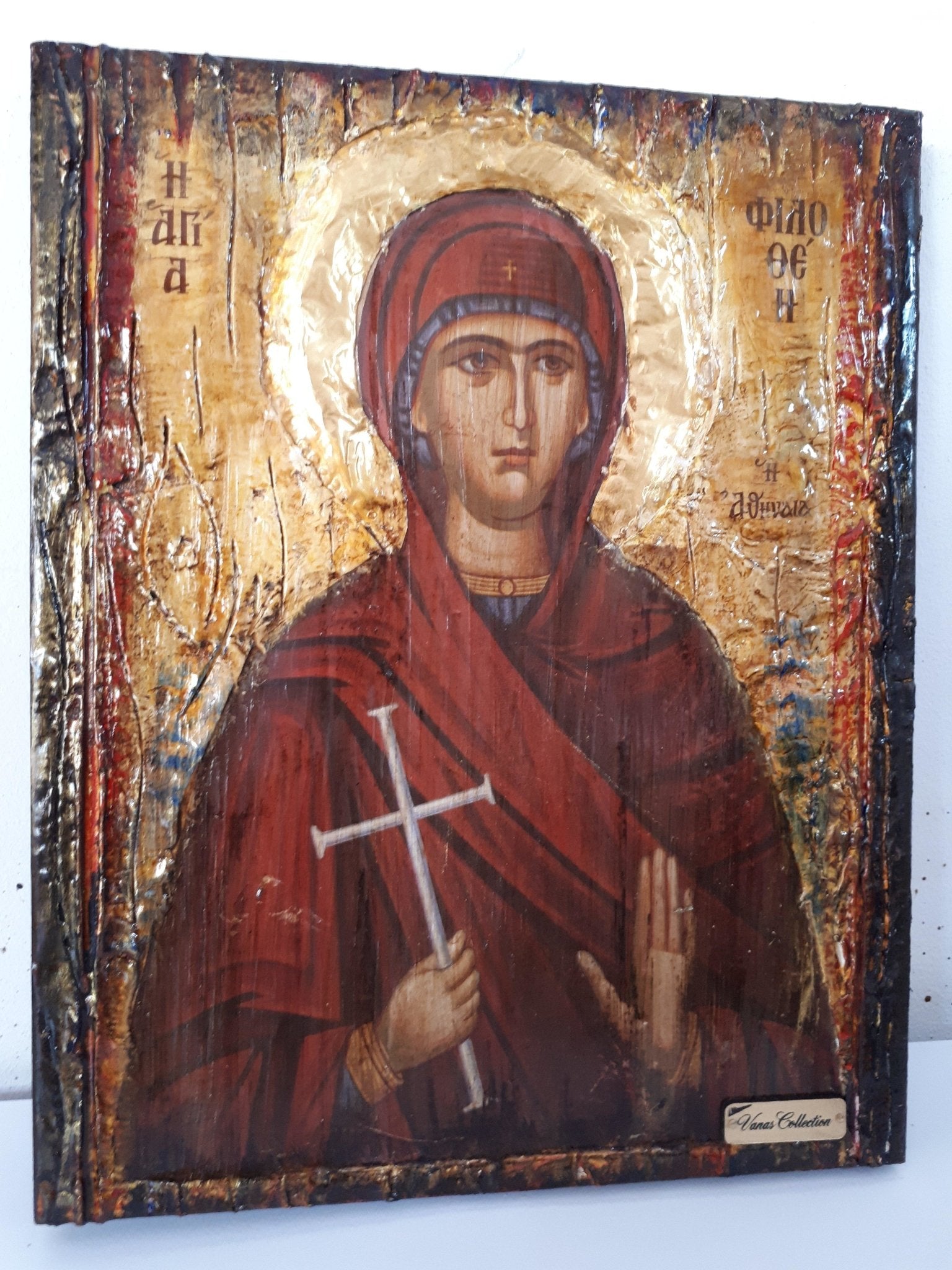Saint St Philothei Filothei Rare Icon-Greek Orthodox Christian Handmade Icons - Vanas Collection
