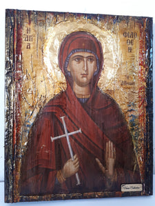 Saint St Philothei Filothei Rare Icon-Greek Orthodox Christian Handmade Icons - Vanas Collection